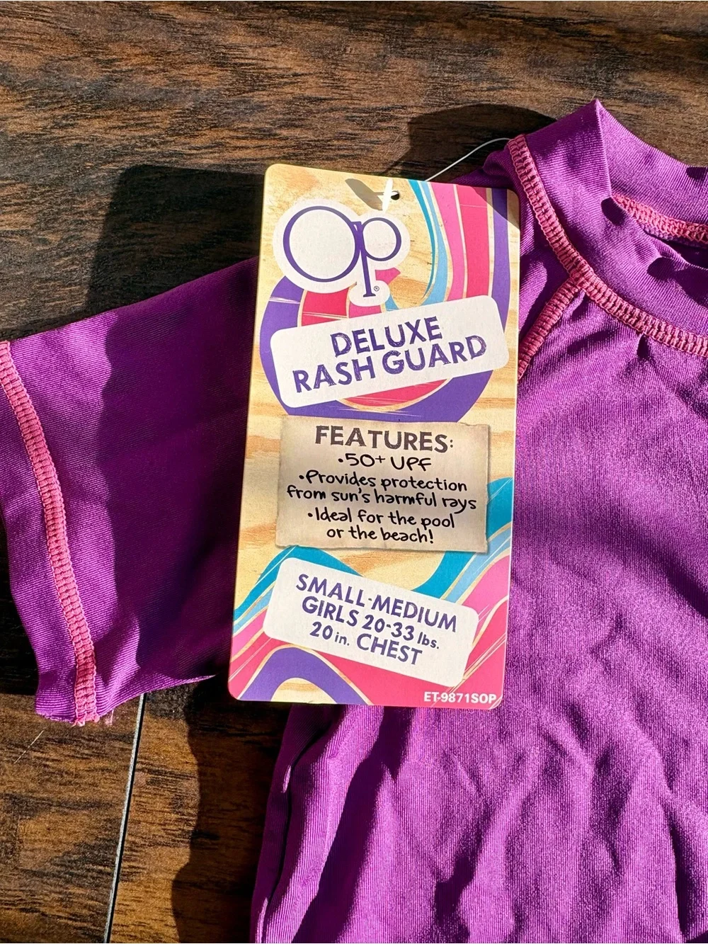 Y2K OP Ocean Pacific NWT UPF 50+ Rash Guard Girls S/M